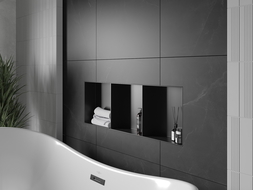 Mexen X-Wall-NR Nischenregal ohne Rand mit Regal 90 x 30 cm, schwarz - 1971903010S