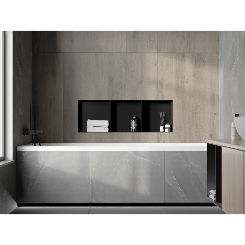 Mexen X-Wall-NR estante empotrado sin reborde con estante de 90 x 30 cm, negro - 1971903010S