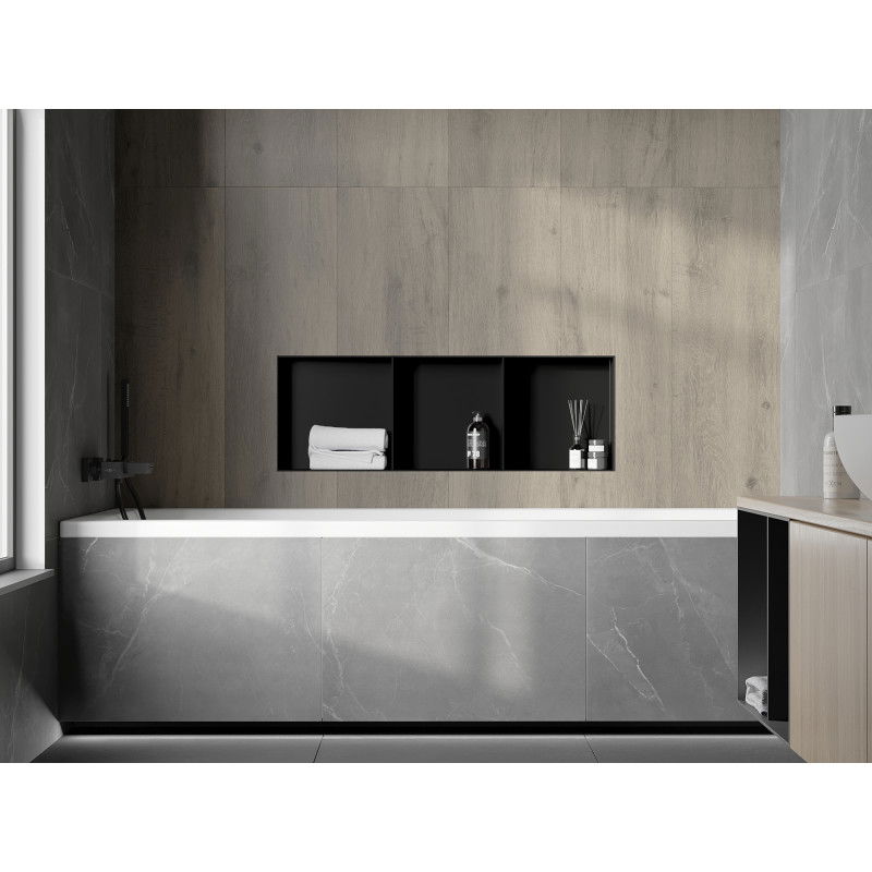 Mexen X-Wall-NR Nischenregal ohne Rand mit Regal 90 x 30 cm, schwarz - 1971903010S