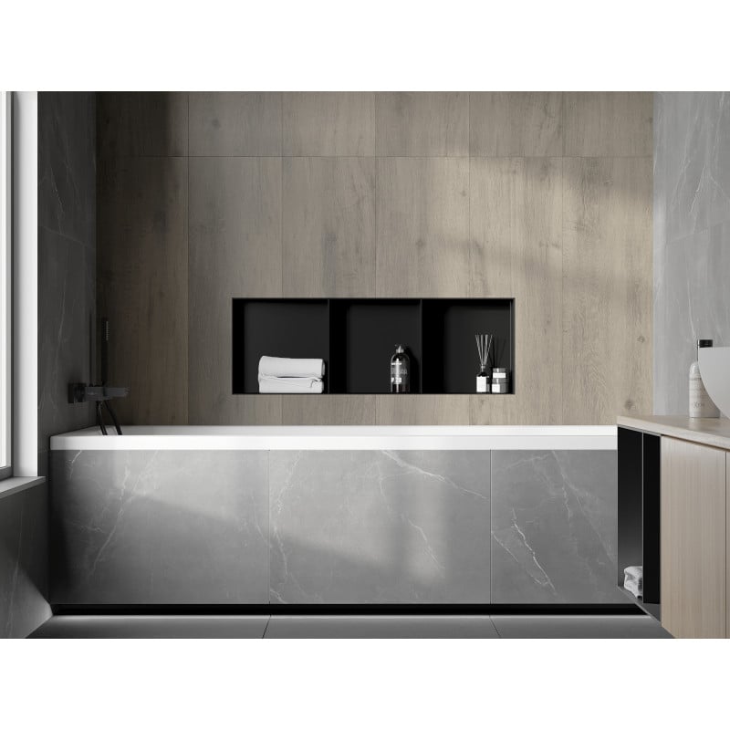 Mexen X-Wall-NR prateleira embutida sem flange com prateleira 90 x 30 cm, preta - 1971903010S