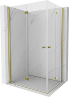 Mexen Mist-F Duo cabine de douche pliante 120 x 80 cm, transparent, or - 8A6-120L-080P-50-00