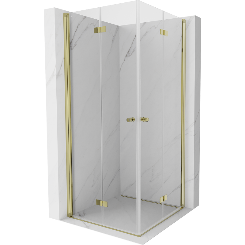 Mexen Mist-F Duo folding shower cabin 85 x 85 cm, transparent, gold - 8A6-085L-085P-50-00