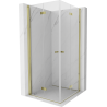 Mexen Mist-F Duo cabine de douche pliante 90 x 90 cm, transparente, dorée - 8A6-090L-090P-50-00