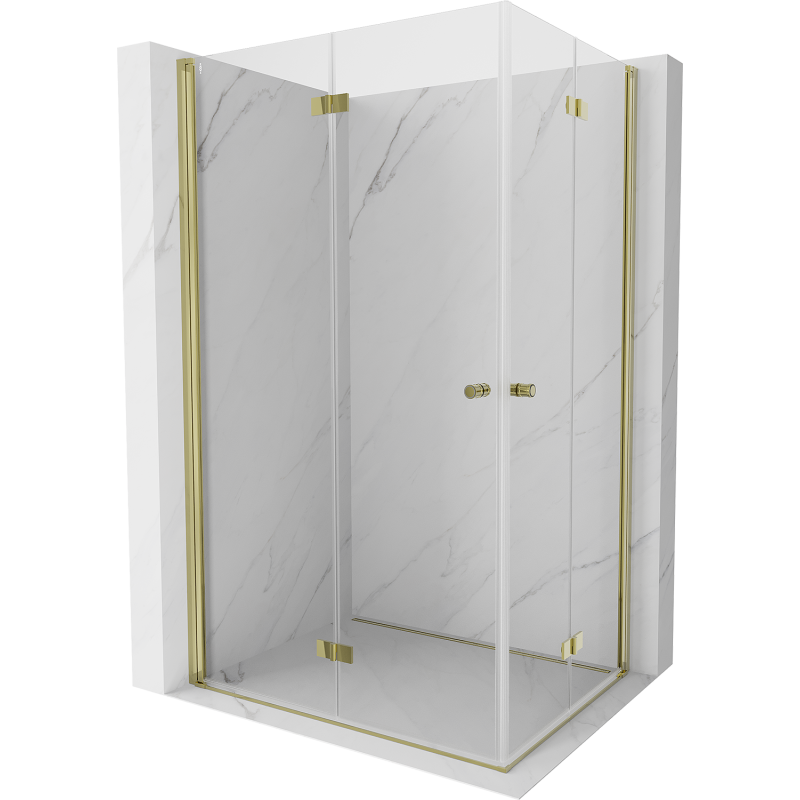 Mexen Mist-F Duo faltbare Duschkabine 95 x 90 cm, transparent, gold - 8A6-095L-090P-50-00