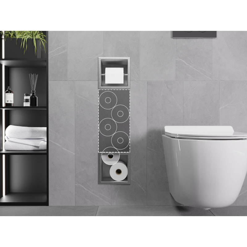 Mexen X-Wall-BP soporte para papel higiénico con almacenamiento, inox - 1914