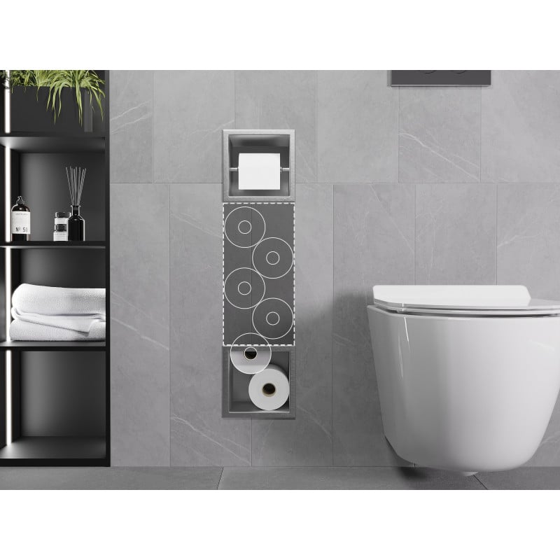 Mexen X-Wall-BP toilet roll holder with magazine, inox - 1914