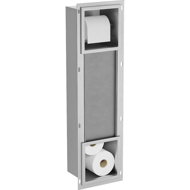 Mexen X-Wall-BP toilet roll holder with magazine, inox - 1914
