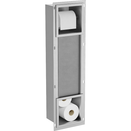 Mexen X-Wall-BP toilet roll holder with magazine, inox - 1914
