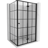 Mexen Mist-F T Duschkabine klappbar rechts 95 x 80 cm, schwarzes Gitter, schwarz - 8A6T-095-080-70-77-P