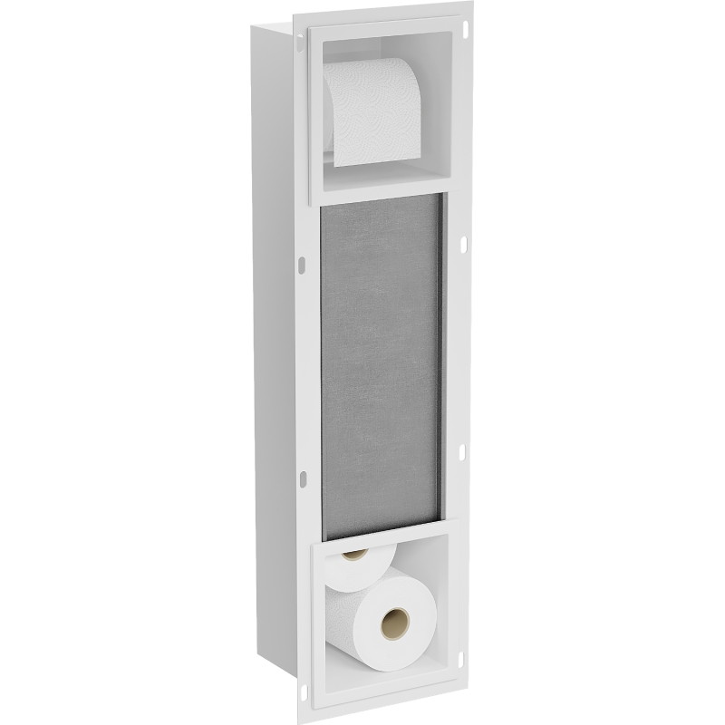 Mexen X-Wall-BP toilet paper holder with magazine rack, white - 1924
