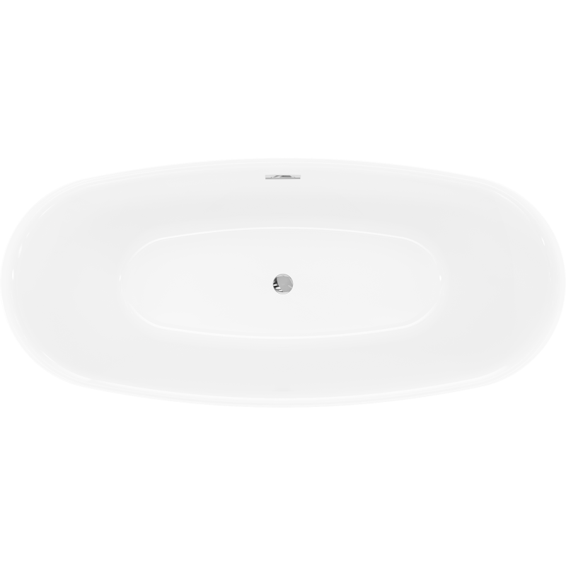 Mexen Luvo Slim fristående badkar 170 x 75 cm, vit, kromöverfyllnad - 52801707500-01