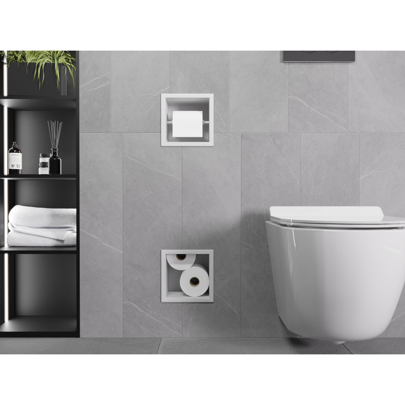 Mexen X-Wall-BP soporte de papel higiénico con revistero, blanco - 1924