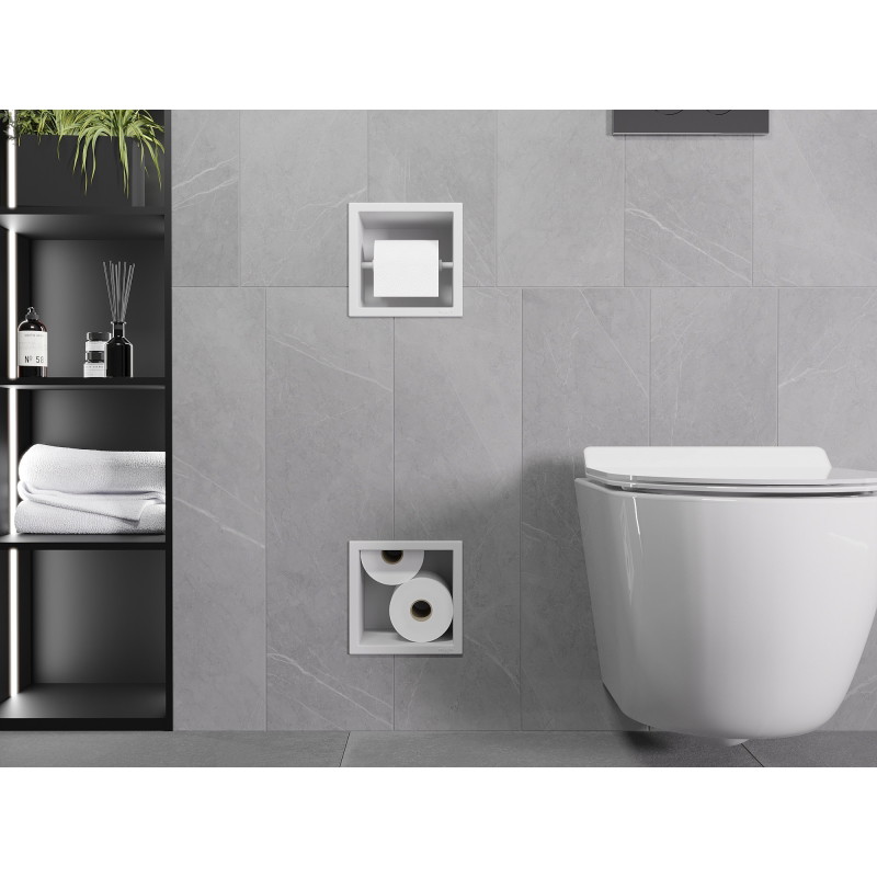 Mexen X-Wall-BP toilet paper holder with magazine rack, white - 1924