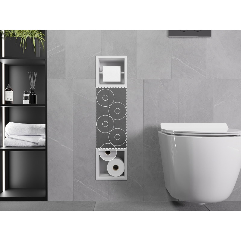 Mexen X-Wall-BP toilet paper holder with magazine rack, white - 1924