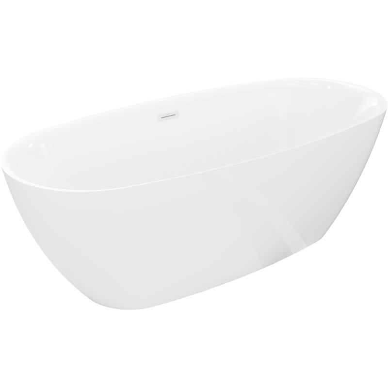 Mexen Luvo Slim vaba seisev vann 170 x 75 cm, valge, valge ülevool - 52801707500-20