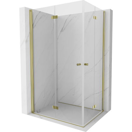 Mexen Mist-F Duo cabine de douche pliante gauche 120 x 95 cm, transparent, dorée - 8A6-120L-095P-50-00