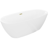 Mexen Luvo Slim wanna wolnostojąca 170 x 75 cm, biała, przelew złoty - 52801707500-50