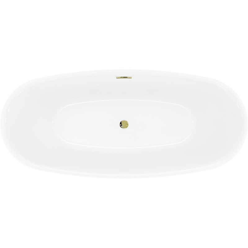 Mexen Luvo Slim wanna wolnostojąca 170 x 75 cm, biała, przelew złoty - 52801707500-50