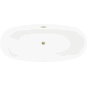Mexen Luvo Slim freestanding bath 170 x 75 cm, white, gold overflow - 52801707500-50