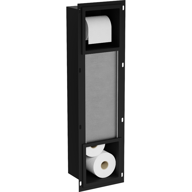 Mexen X-Wall-BP soporte para papel higiénico con revistero, negro - 1974