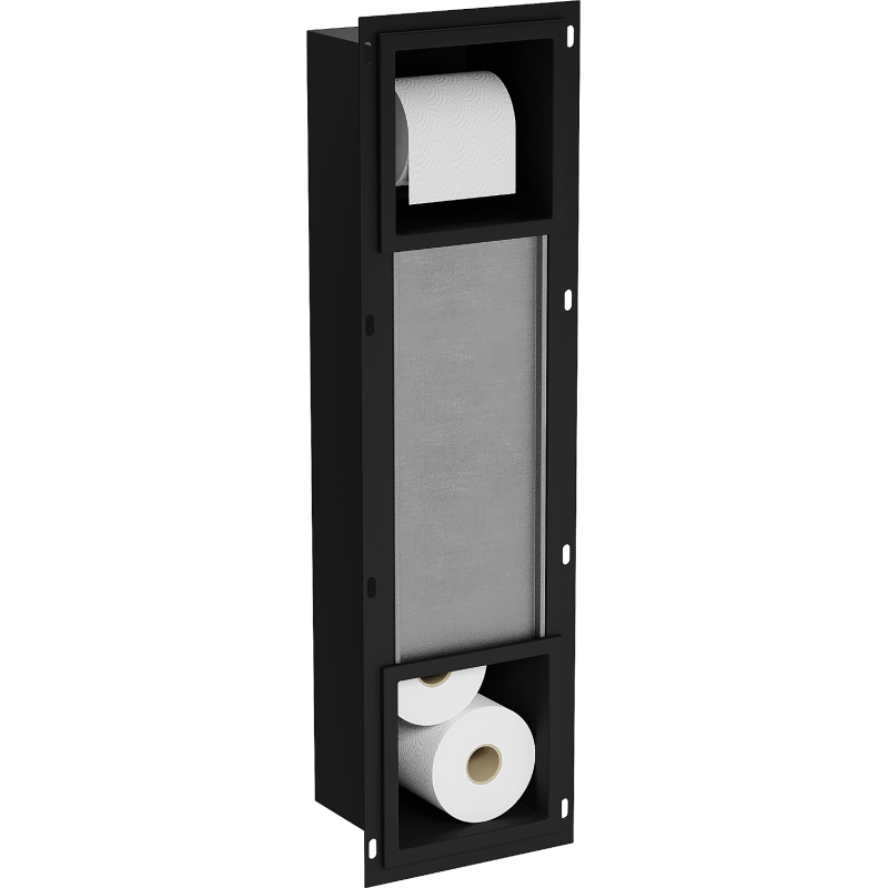 Mexen X-Wall-BP suporte para papel higiénico com armazém, preto - 1974