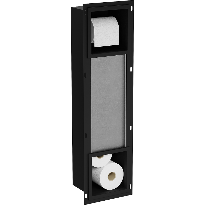 Mexen X-Wall-BP toalettpapperhållare med magasin, svart - 1974