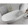 Mexen Luvo Slim baignoire autoportante 170 x 75 cm, blanche, trop-plein doré brossé - 52801707500-55