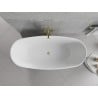 Mexen Luvo Slim baignoire autoportante 170 x 75 cm, blanche, trop-plein doré brossé - 52801707500-55