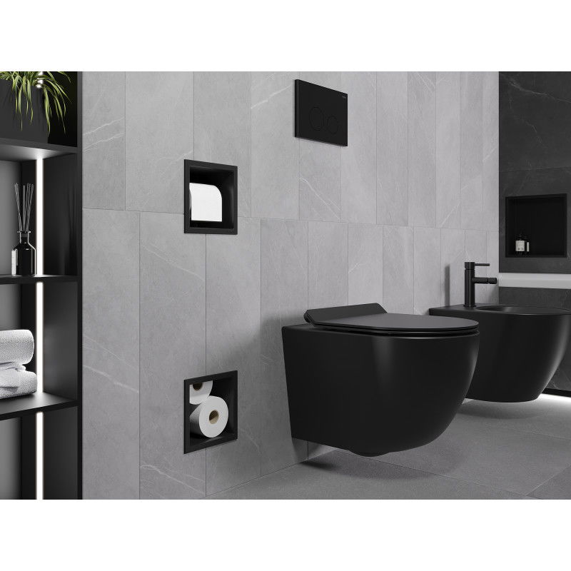 Mexen X-Wall-BP support papier toilette avec magasin, noir - 1974