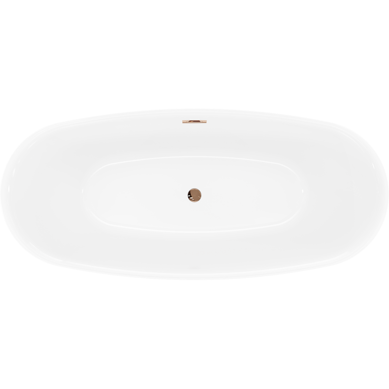 Mexen Luvo Slim freestanding bath 170 x 75 cm, white, rose gold overflow - 52801707500-60
