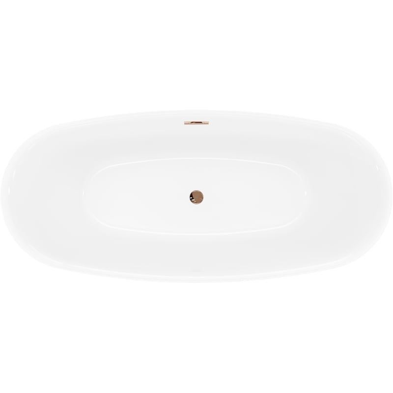 Mexen Luvo Slim wanna wolnostojąca 170 x 75 cm, biała, przelew różowe złoto - 52801707500-60
