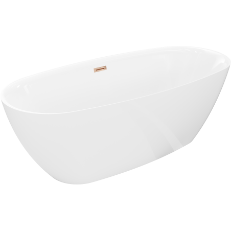 Mexen Luvo Slim wanna wolnostojąca 170 x 75 cm, biała, przelew różowe złoto - 52801707500-60