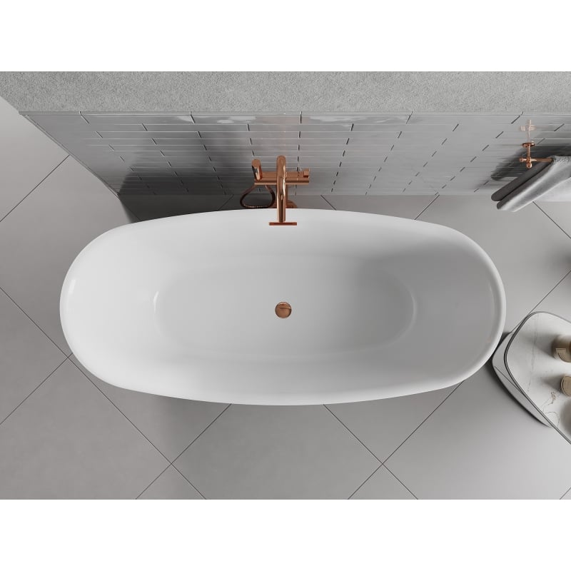Mexen Luvo Slim vanniabinett 170 x 75 cm, valge, roosa kuld vee ülevool - 52801707500-60