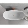 Mexen Luvo Slim wanna wolnostojąca 170 x 75 cm, biała, przelew różowe złoto - 52801707500-60