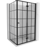 Mexen Mist-F preklopna tuš kabina desna 90 x 95 cm, crna mreža, crna - 8A6T-090-095-70-77-P