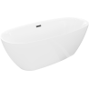 Mexen Luvo Slim freistehende Badewanne 170 x 75 cm, weiß, schwarzer Überlauf - 52801707500-70