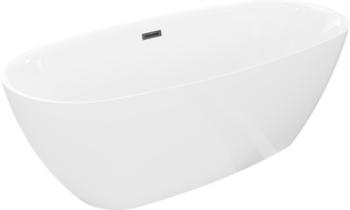 Mexen Luvo Slim vrijstaande badkuip 170 x 75 cm, wit, zwarte overloop - 52801707500-70