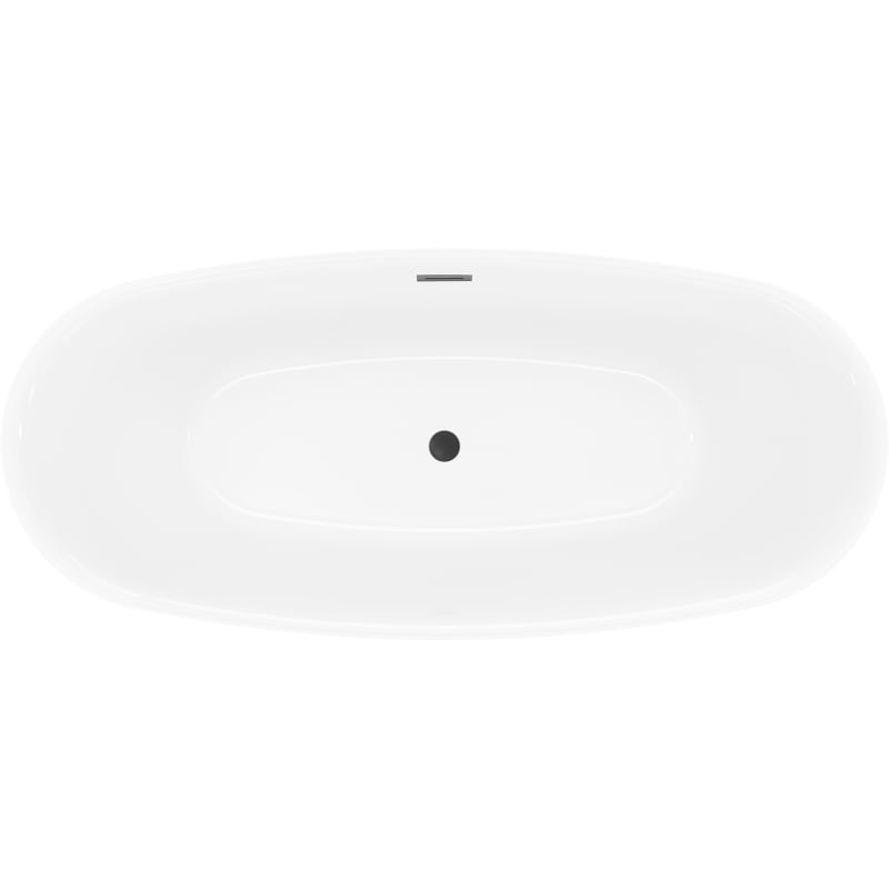 Mexen Luvo Slim wanna wolnostojąca 170 x 75 cm, biała, przelew czarny - 52801707500-70