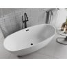 Mexen Luvo Slim freistehende Badewanne 170 x 75 cm, weiß, schwarzer Überlauf - 52801707500-70