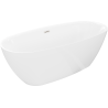 Mexen Luvo Slim vaba seisev vann 170 x 75 cm, valge, ülevool harjatud nikkel - 52801707500-97