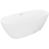 Mexen Luvo Slim wanna wolnostojąca 170 x 75 cm, biała, przelew nikiel szczotkowany - 52801707500-97