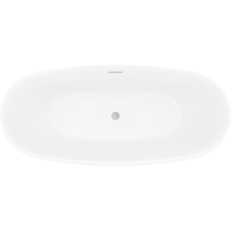 Mexen Luvo Slim fristående badkar 170 x 75 cm, vit, borstad nickelöverflöde - 52801707500-97