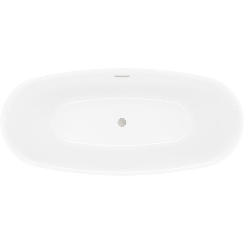 Mexen Luvo Slim vaba seisev vann 170 x 75 cm, valge, ülevool harjatud nikkel - 52801707500-97