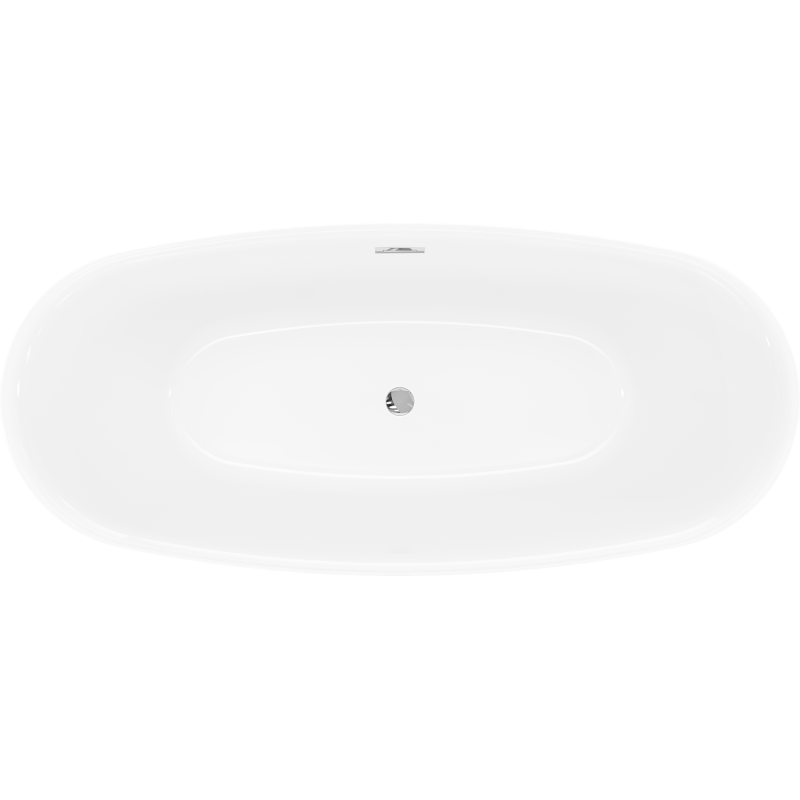 Mexen Luvo Slim baignoire autoportante 170 x 75 cm, blanche/noire, trop-plein chrome - 52801707575-01