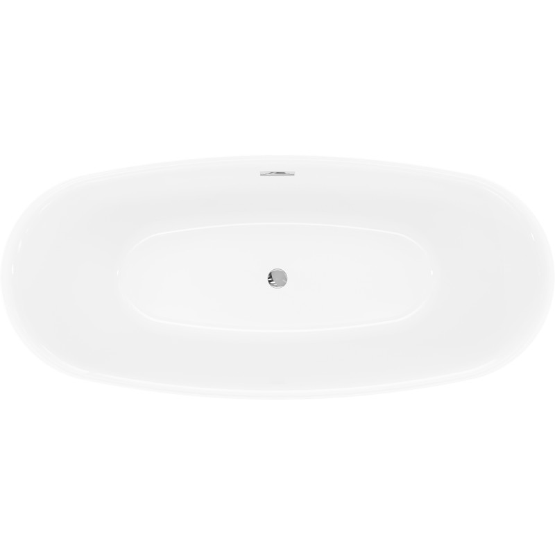 Mexen Luvo Slim wanna wolnostojąca 170 x 75 cm, biała/czarna, przelew chrom - 52801707575-01