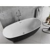 Mexen Luvo Slim baignoire autoportante 170 x 75 cm, blanc/noir, trop-plein chrome - 52801707575-01