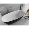Mexen Luvo Slim wanna wolnostojąca 170 x 75 cm, biała/czarna, przelew chrom - 52801707575-01