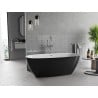 Mexen Luvo Slim baignoire autoportante 170 x 75 cm, blanche/noire, trop-plein chrome - 52801707575-01