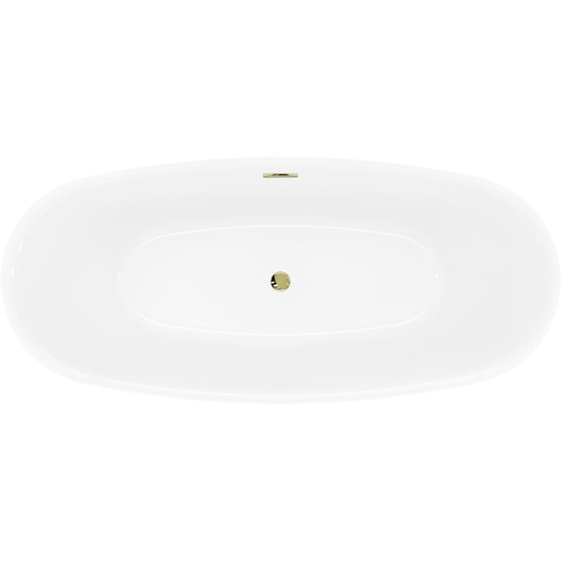 Mexen Luvo Slim wanna wolnostojąca 170 x 75 cm, biała/czarna, przelew złoty - 52801707575-50