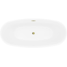 Mexen Luvo Slim wanna wolnostojąca 170 x 75 cm, biała/czarna, przelew złoty - 52801707575-50